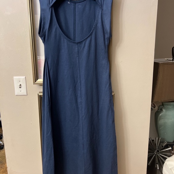 NWOT FREE PEOPLE FP BEACH Exposed Back Dress XS 💯 COTTON SIMONE MAJOLICA BLUE - Picture 5 of 5